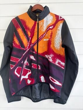 Vintage 90s Louis Garneau Cycling Jacket Mens M Abstract Windbreaker Canada